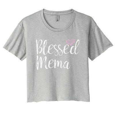 Blessed Mema Grandma Gifts Women's Crop Top Tee