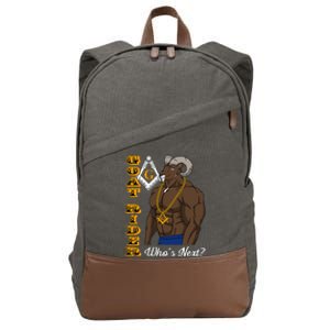 Brothers Masons Goat Rider Who's Next Masonic Father's Day Cotton Canvas Backpack