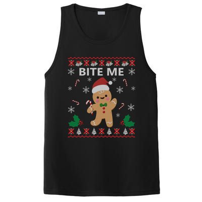 Bite Me Gingerbread Ugly Christmas Sweater Funny Gift Meaningful Gift PosiCharge Competitor Tank