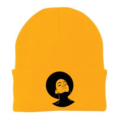 Black Magic Gold Lips Afro Queen Melanin Gift Knit Cap Winter Beanie