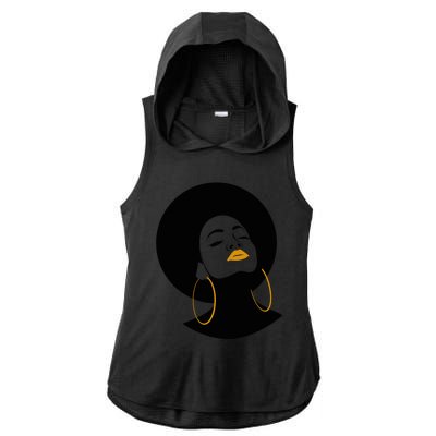 Black Magic Gold Lips Afro Queen Melanin Gift Ladies PosiCharge Tri-Blend Wicking Draft Hoodie Tank