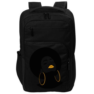 Black Magic Gold Lips Afro Queen Melanin Gift Impact Tech Backpack