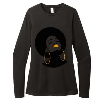 Black Magic Gold Lips Afro Queen Melanin Gift Womens CVC Long Sleeve Shirt