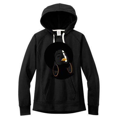 Black Magic Gold Lips Afro Queen Melanin Gift Women's Fleece Hoodie