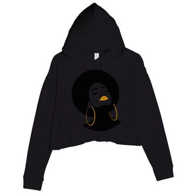 Black Magic Gold Lips Afro Queen Melanin Gift Crop Fleece Hoodie