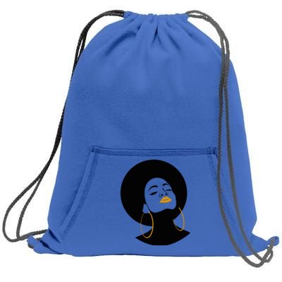 Black Magic Gold Lips Afro Queen Melanin Gift Sweatshirt Cinch Pack Bag