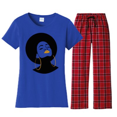 Black Magic Gold Lips Afro Queen Melanin Gift Women's Flannel Pajama Set