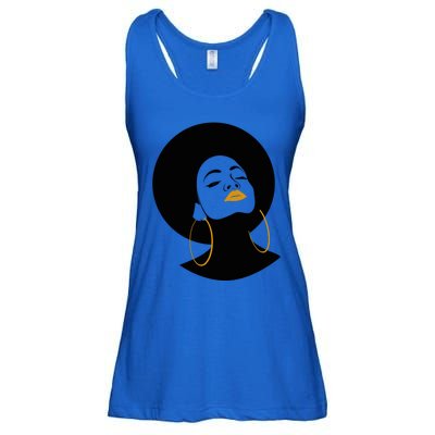 Black Magic Gold Lips Afro Queen Melanin Gift Ladies Essential Flowy Tank