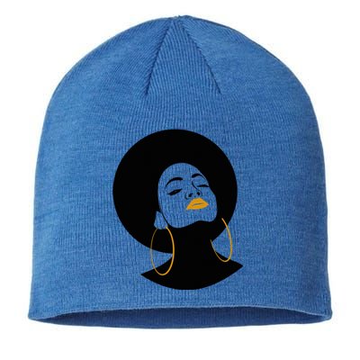 Black Magic Gold Lips Afro Queen Melanin Gift Sustainable Beanie