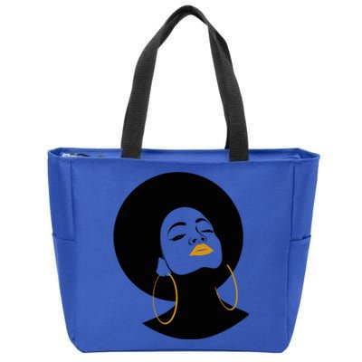 Black Magic Gold Lips Afro Queen Melanin Gift Zip Tote Bag