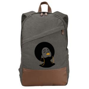 Black Magic Gold Lips Afro Queen Melanin Gift Cotton Canvas Backpack