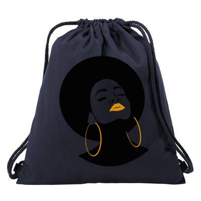 Black Magic Gold Lips Afro Queen Melanin Gift Drawstring Bag