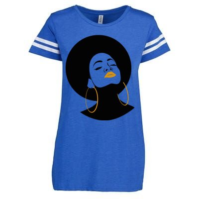 Black Magic Gold Lips Afro Queen Melanin Gift Enza Ladies Jersey Football T-Shirt