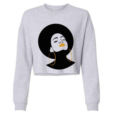 Black Magic Gold Lips Afro Queen Melanin Gift Cropped Pullover Crew