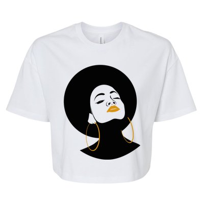 Black Magic Gold Lips Afro Queen Melanin Gift Bella+Canvas Jersey Crop Tee