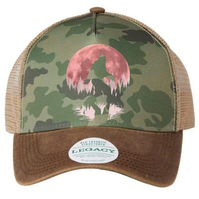 Bigfoot Moon Graphic Night Forest! Cool Sasquatch Legacy Tie Dye Trucker Hat