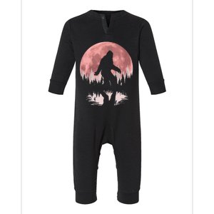 Bigfoot Moon Graphic Night Forest! Cool Sasquatch Infant Fleece One Piece