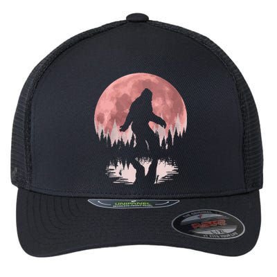 Bigfoot Moon Graphic Night Forest! Cool Sasquatch Flexfit Unipanel Trucker Cap