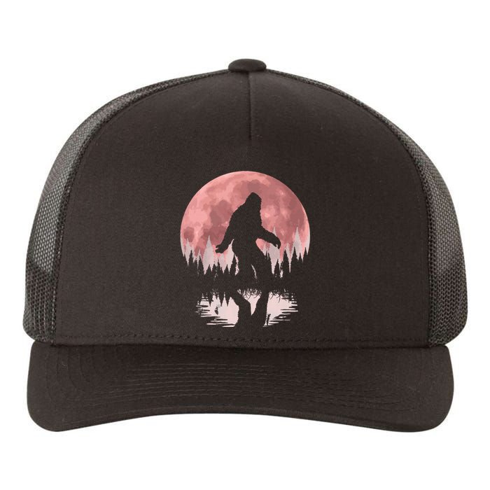 Bigfoot Moon Graphic Night Forest! Cool Sasquatch Yupoong Adult 5-Panel Trucker Hat