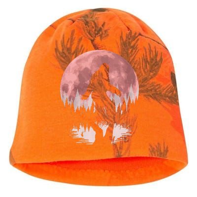 Bigfoot Moon Graphic Night Forest! Cool Sasquatch Kati - Camo Knit Beanie