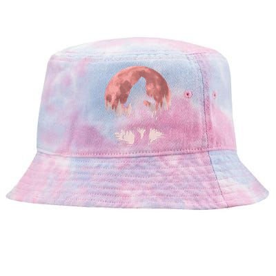 Bigfoot Moon Graphic Night Forest! Cool Sasquatch Tie-Dyed Bucket Hat