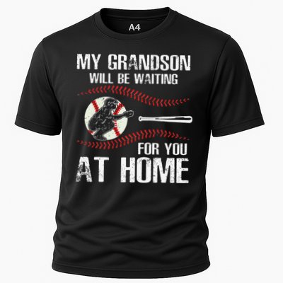 Baseball My Grandson Will Be Waiting For You At Home Cooling Performance Crew T-Shirt