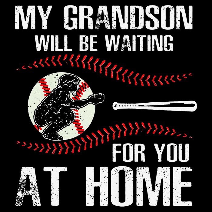 Baseball My Grandson Will Be Waiting For You At Home 16 in Basic Backpack