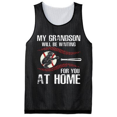 Baseball My Grandson Will Be Waiting For You At Home Mesh Reversible Basketball Jersey Tank