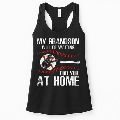 Baseball My Grandson Will Be Waiting For You At Home Womens Tank Top