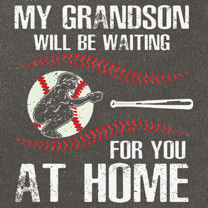 Baseball My Grandson Will Be Waiting For You At Home Cotton Canvas Backpack