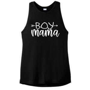 Boy Mama Graphic Mom Gift Ladies PosiCharge Tri-Blend Wicking Tank