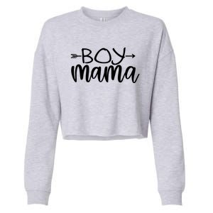 Boy Mama Graphic Mom Gift Cropped Pullover Crew