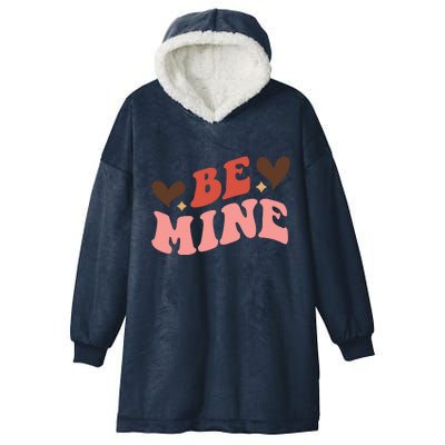 Be Mine Groovy Retro Valentine's Day Gift Hooded Wearable Blanket