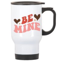 Be Mine Groovy Retro Valentine's Day Gift Stainless Steel Travel Mug