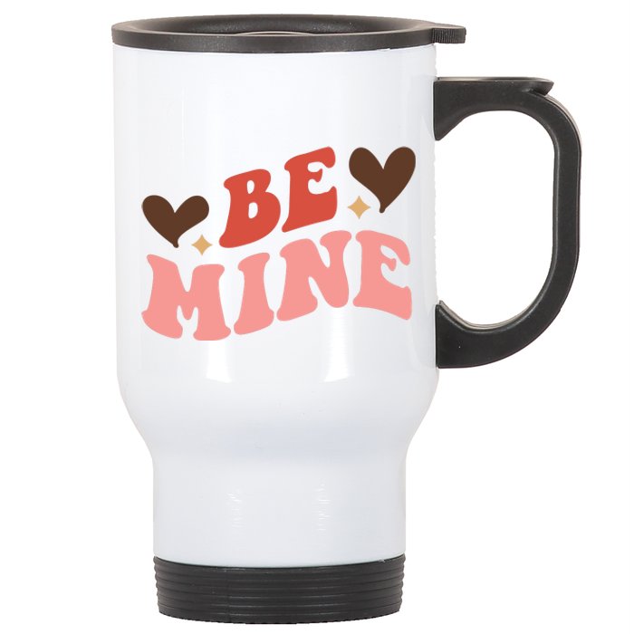 Be Mine Groovy Retro Valentine's Day Gift Stainless Steel Travel Mug