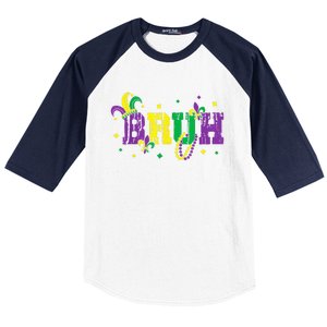 Bruh Mardi Gras Carnival For Males Bro Meme Baseball Sleeve Shirt