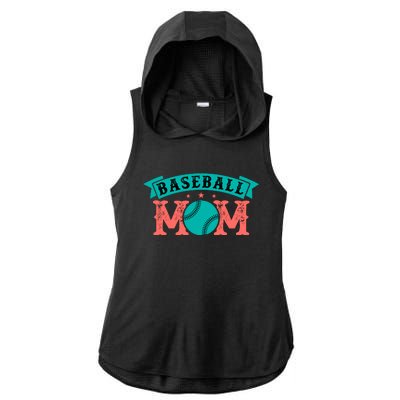 Baseball Mom Gift For Mom Vintage Ladies PosiCharge Tri-Blend Wicking Draft Hoodie Tank