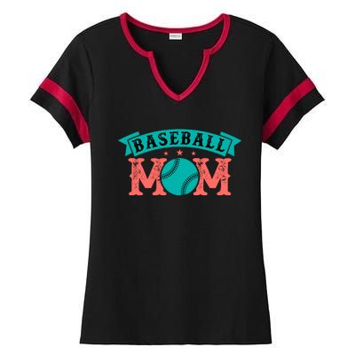 Baseball Mom Gift For Mom Vintage Ladies Halftime Notch Neck Tee