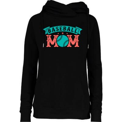 Baseball Mom Gift For Mom Vintage Womens Funnel Neck Pullover Hood