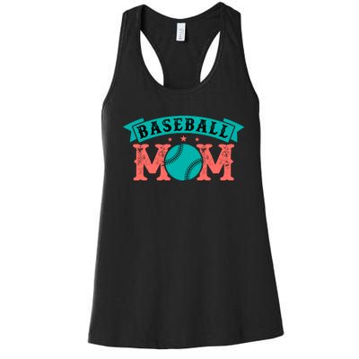 Baseball Mom Gift For Mom Vintage Women's Racerback Tank