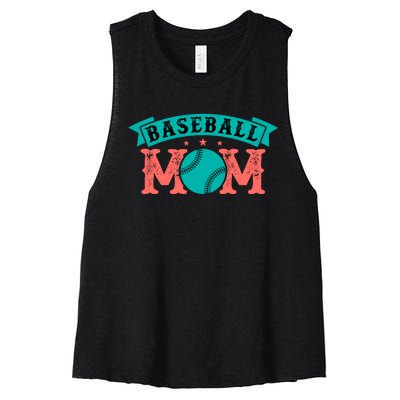 Baseball Mom Gift For Mom Vintage Women's Racerback Cropped Tank