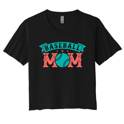 Baseball Mom Gift For Mom Vintage Women's Crop Top Tee