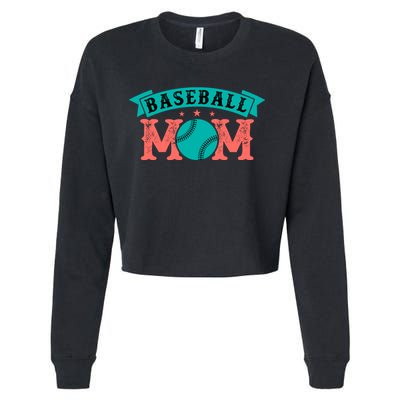 Baseball Mom Gift For Mom Vintage Cropped Pullover Crew