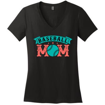 Baseball Mom Gift For Mom Vintage Women's V-Neck T-Shirt