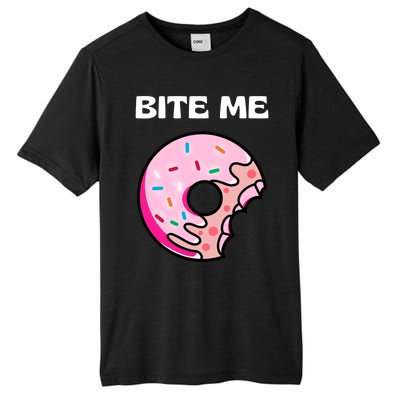 Bite Me Gift Donut Crew Gift Tall Fusion ChromaSoft Performance T-Shirt