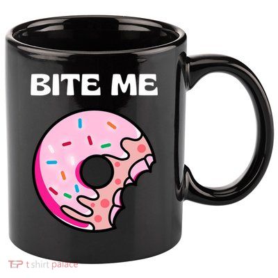Bite Me Gift Donut Crew Gift 11oz C Handle Ceramic Mug
