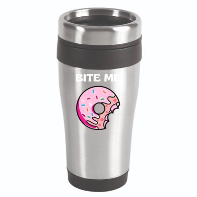 Bite Me Gift Donut Crew Gift 16oz Travel Tumbler
