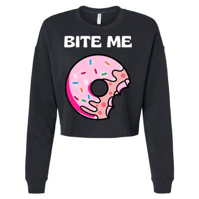 Bite Me Gift Donut Crew Gift Cropped Pullover Crew