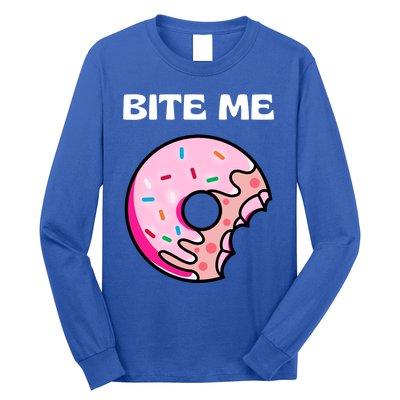 Bite Me Gift Donut Crew Gift Long Sleeve Shirt