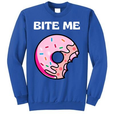 Bite Me Gift Donut Crew Gift Sweatshirt